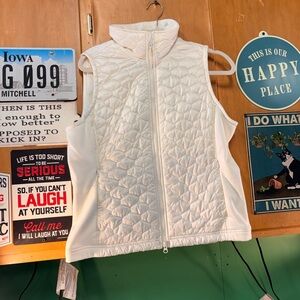 L.L. Bean Women's White Quilted Vest